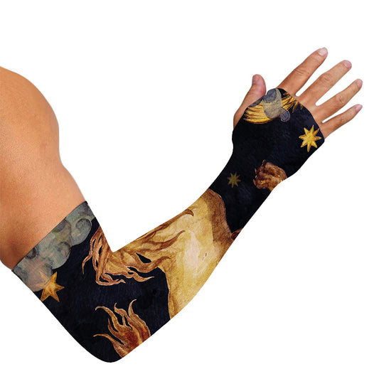 Watercolor Leo Zodiac Sign Print Sun Protection Arm Sleeves