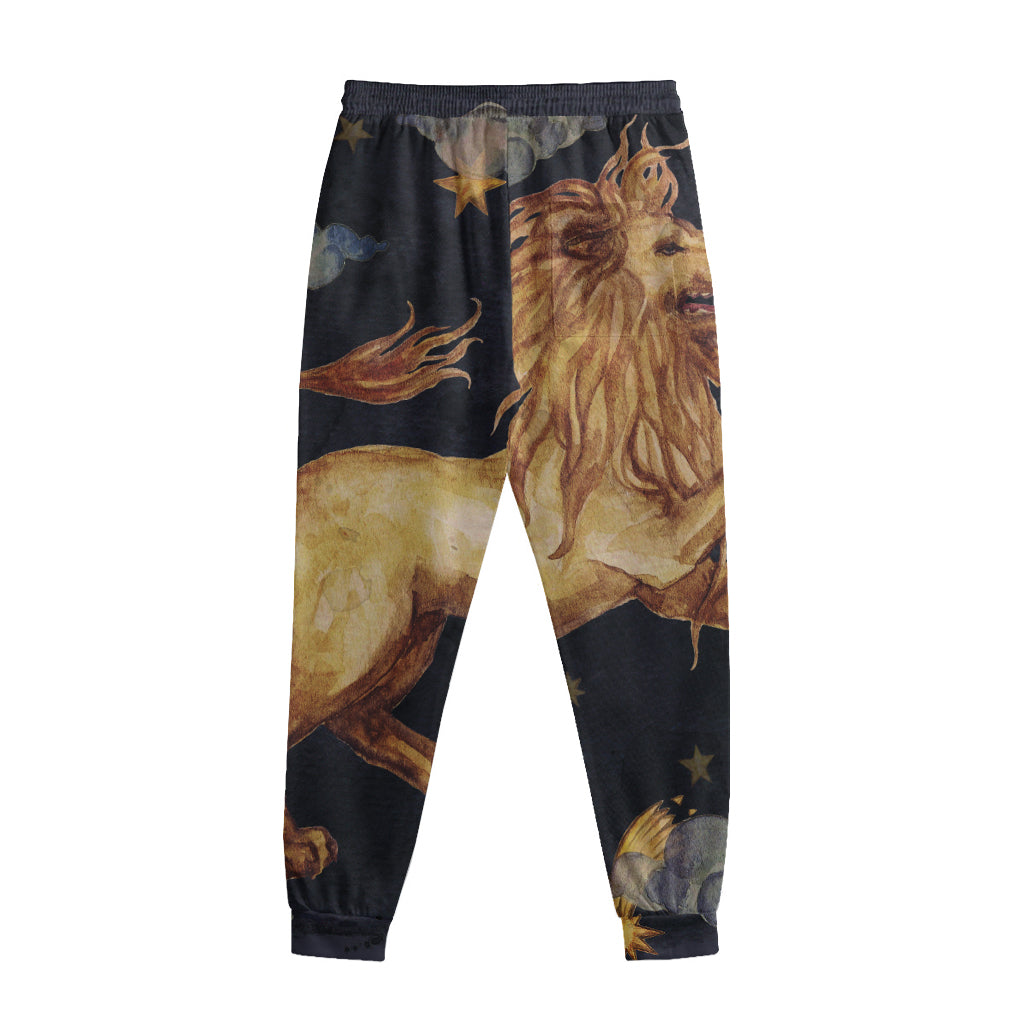 Watercolor Leo Zodiac Sign Print Sweatpants