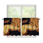 Watercolor Leo Zodiac Sign Print Tier Curtains