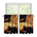Watercolor Leo Zodiac Sign Print Tier Curtains