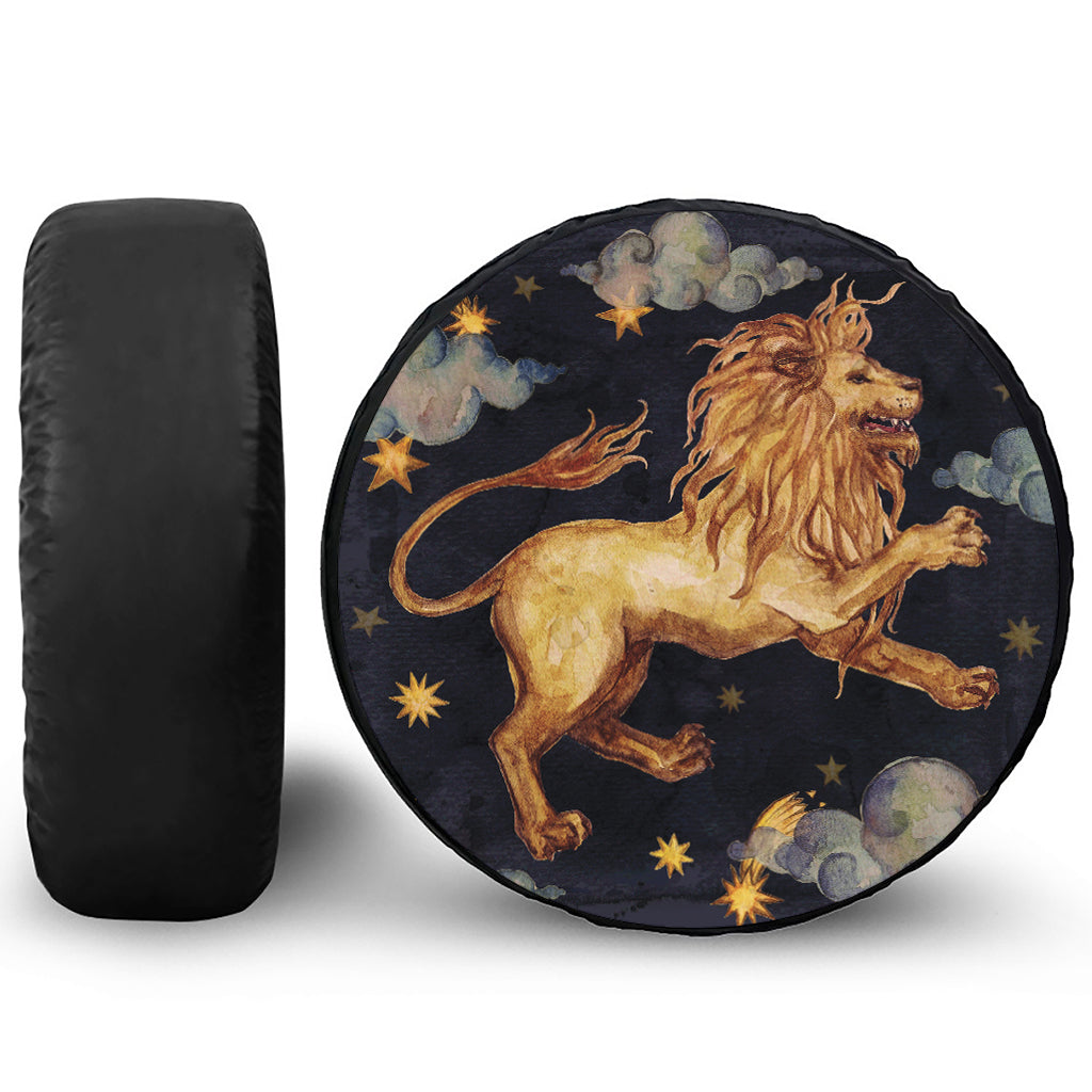 Watercolor Leo Zodiac Sign Print Tire Cover