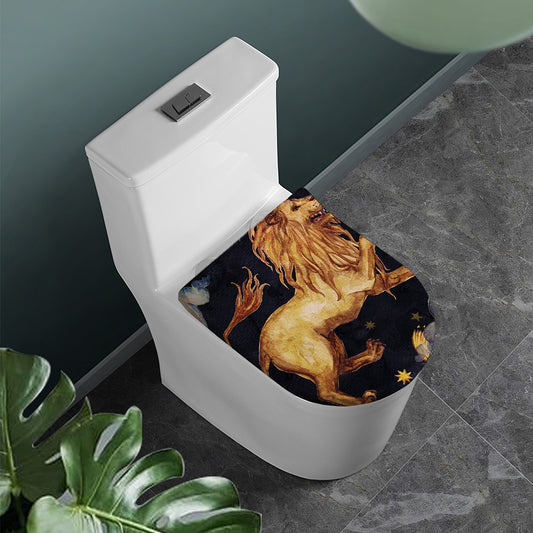 Watercolor Leo Zodiac Sign Print Toilet Lid Cover