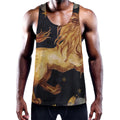 Watercolor Leo Zodiac Sign Print Men's Workout Tank Top