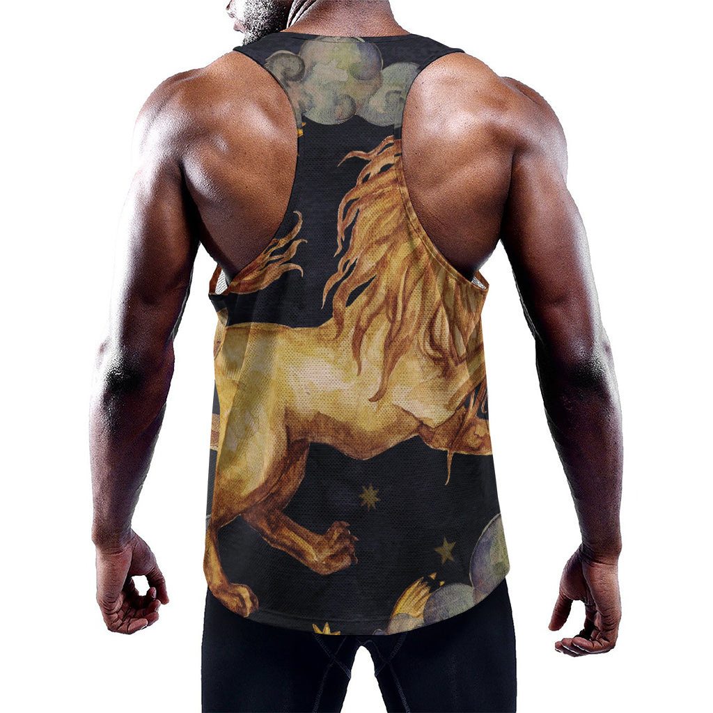 Watercolor Leo Zodiac Sign Print Training Tank Top