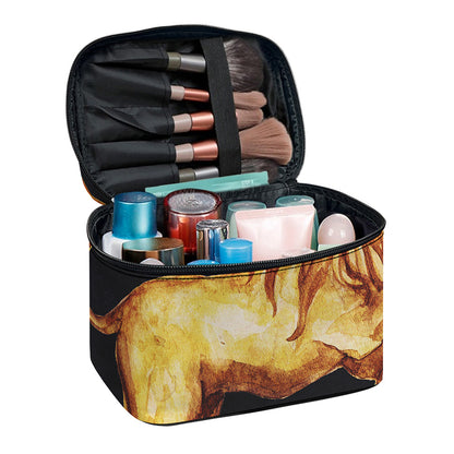 Watercolor Leo Zodiac Sign Print Travel Makeup Bag
