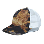 Watercolor Leo Zodiac Sign Print White Mesh Trucker Cap