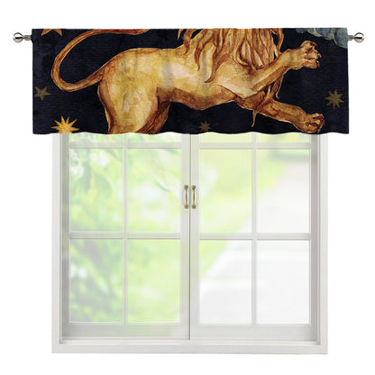 Watercolor Leo Zodiac Sign Print Window Valance