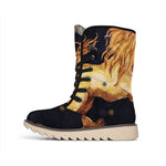 Watercolor Leo Zodiac Sign Print Winter Boots