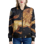 Watercolor Leo Zodiac Sign Print Women's Bomber Jacket