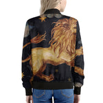 Watercolor Leo Zodiac Sign Print Women's Bomber Jacket