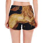 Watercolor Leo Zodiac Sign Print Women's Split Running Shorts