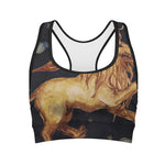Watercolor Leo Zodiac Sign Print Women's Sports Bra