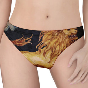 Watercolor Leo Zodiac Sign Print Women's Thong