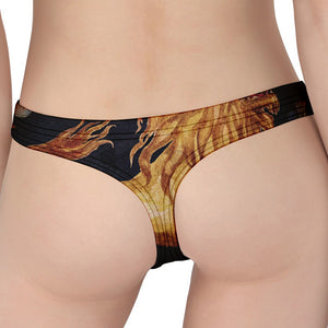 Watercolor Leo Zodiac Sign Print Women's Thong