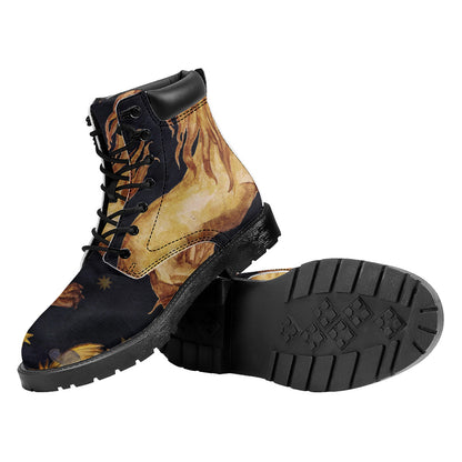 Watercolor Leo Zodiac Sign Print Work Boots