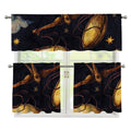 Watercolor Libra Zodiac Sign Print 3 Piece Kitchen Curtains