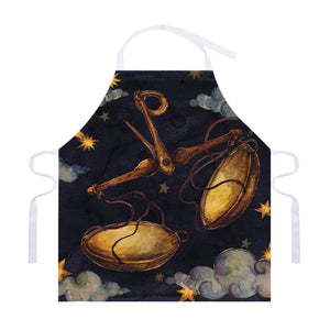 Watercolor Libra Zodiac Sign Print Adjustable Apron