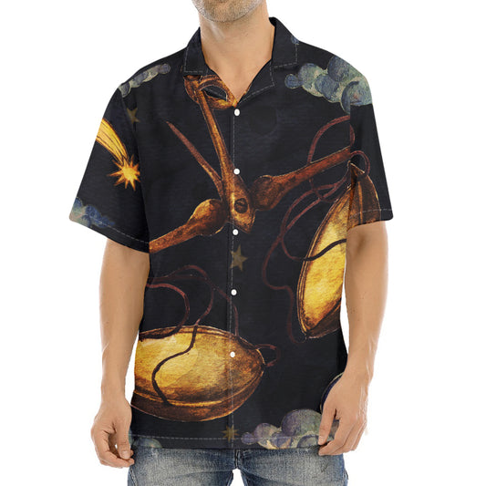 Watercolor Libra Zodiac Sign Print Aloha Shirt