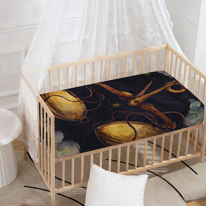 Watercolor Libra Zodiac Sign Print Baby Crib Sheet