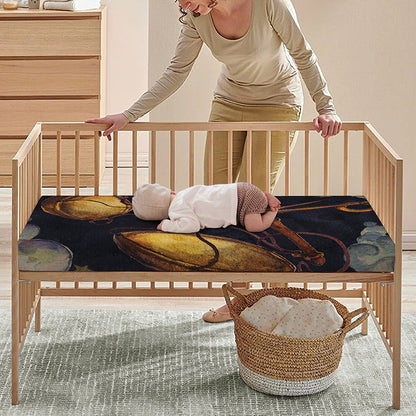 Watercolor Libra Zodiac Sign Print Baby Crib Sheet