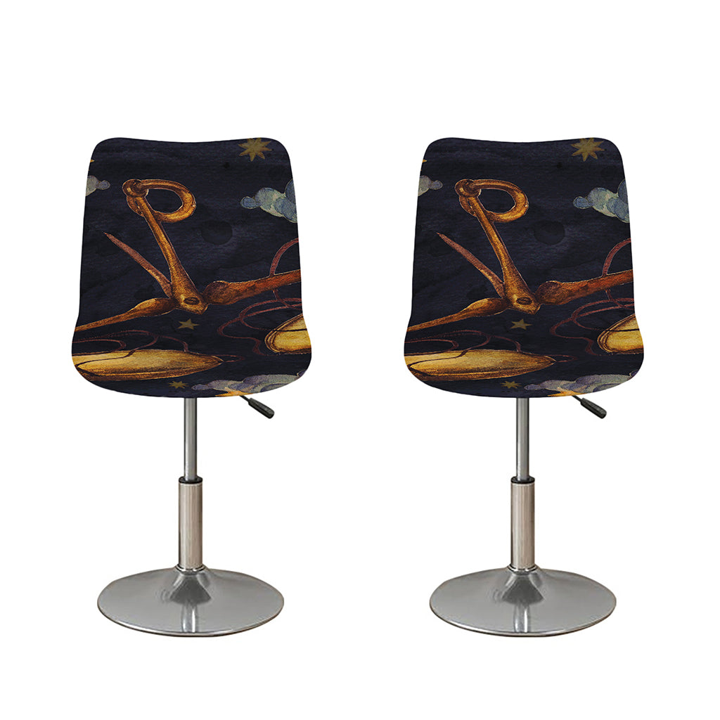 Watercolor Libra Zodiac Sign Print Bar Stool Covers