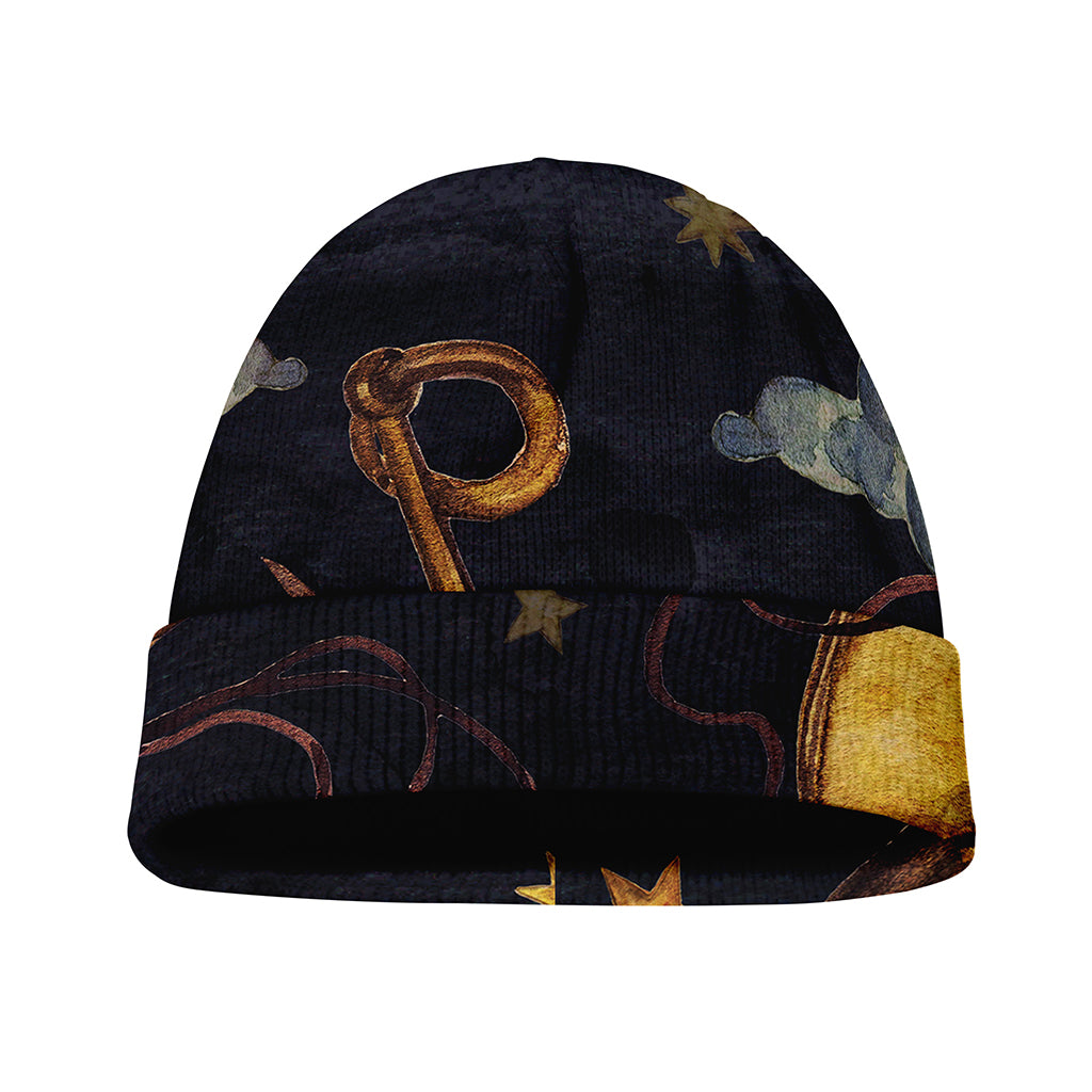 Watercolor Libra Zodiac Sign Print Beanie