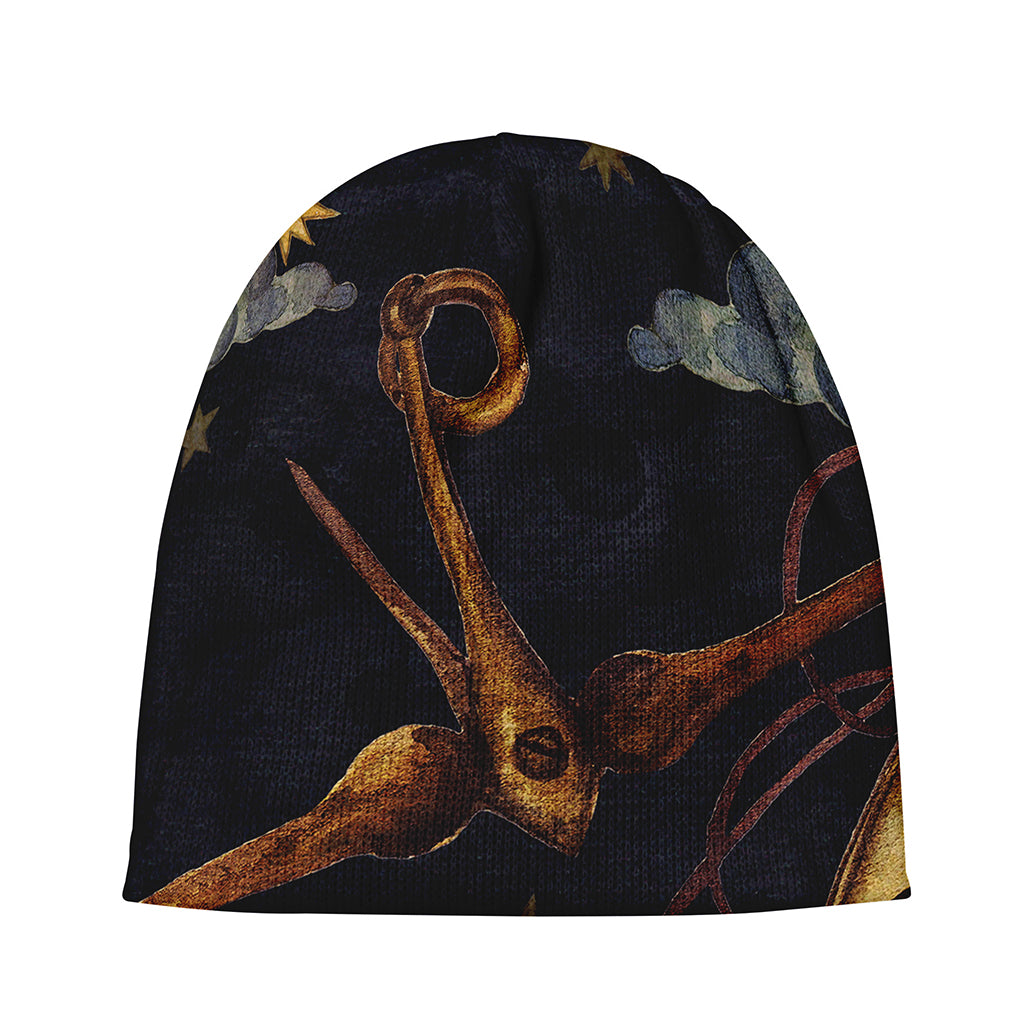 Watercolor Libra Zodiac Sign Print Beanie