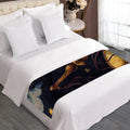 Watercolor Libra Zodiac Sign Print Bed Runner
