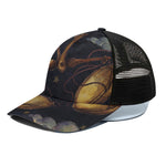 Watercolor Libra Zodiac Sign Print Black Mesh Trucker Cap