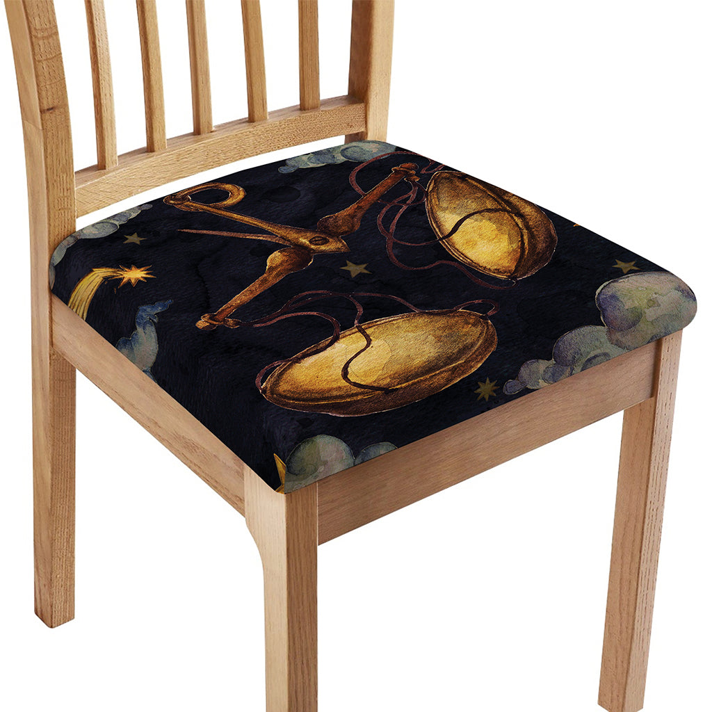 Watercolor Libra Zodiac Sign Print Chair Cushion Cover