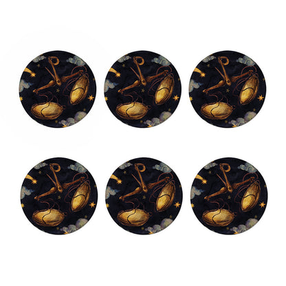Watercolor Libra Zodiac Sign Print Coaster Set