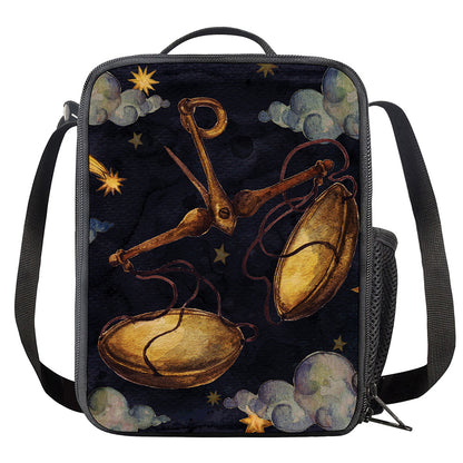 Watercolor Libra Zodiac Sign Print Crossbody Lunch Bag
