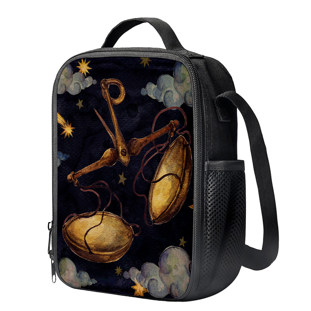 Watercolor Libra Zodiac Sign Print Crossbody Lunch Bag