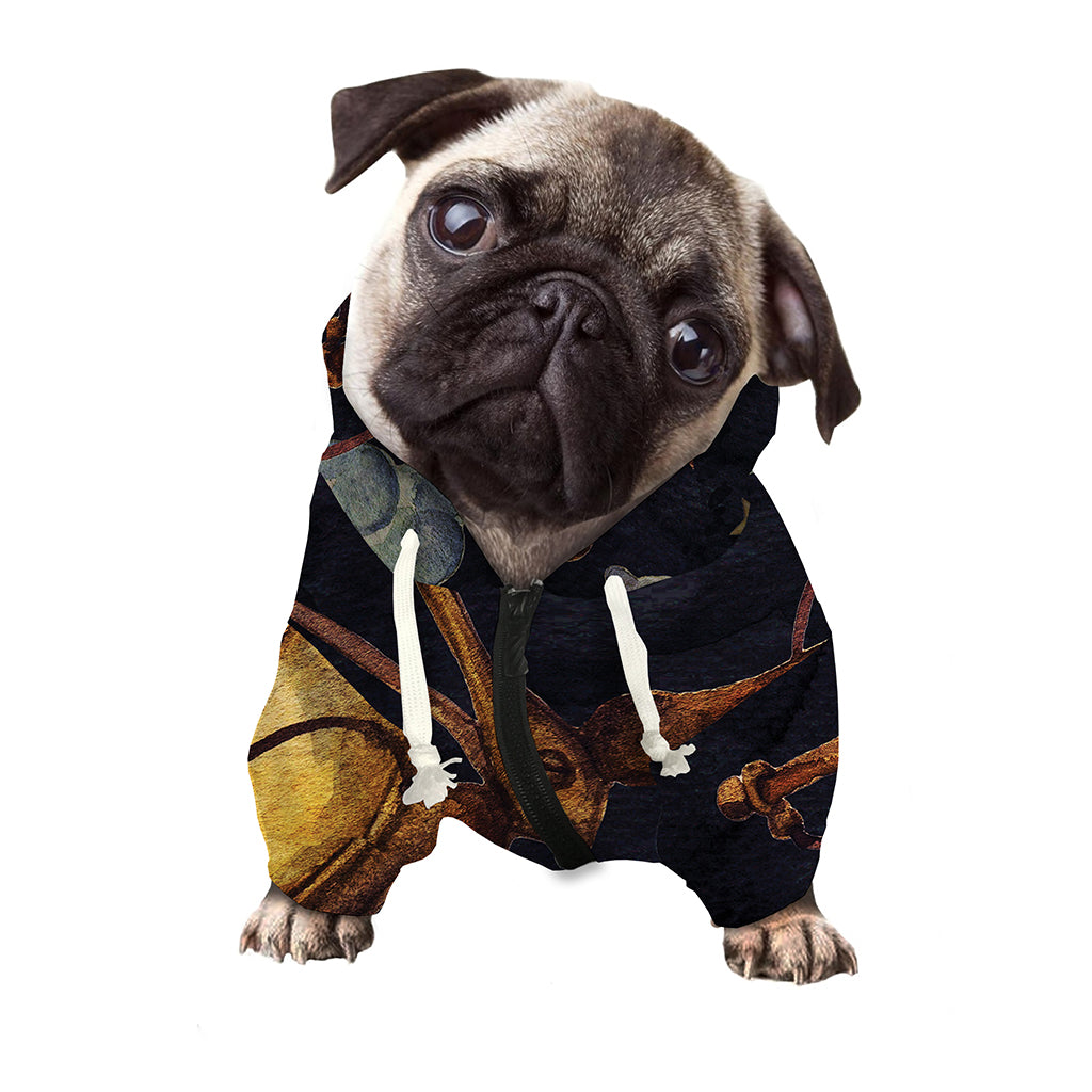 Watercolor Libra Zodiac Sign Print Dog Zip Up Hoodie