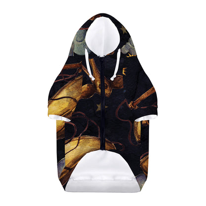 Watercolor Libra Zodiac Sign Print Dog Zip Up Hoodie