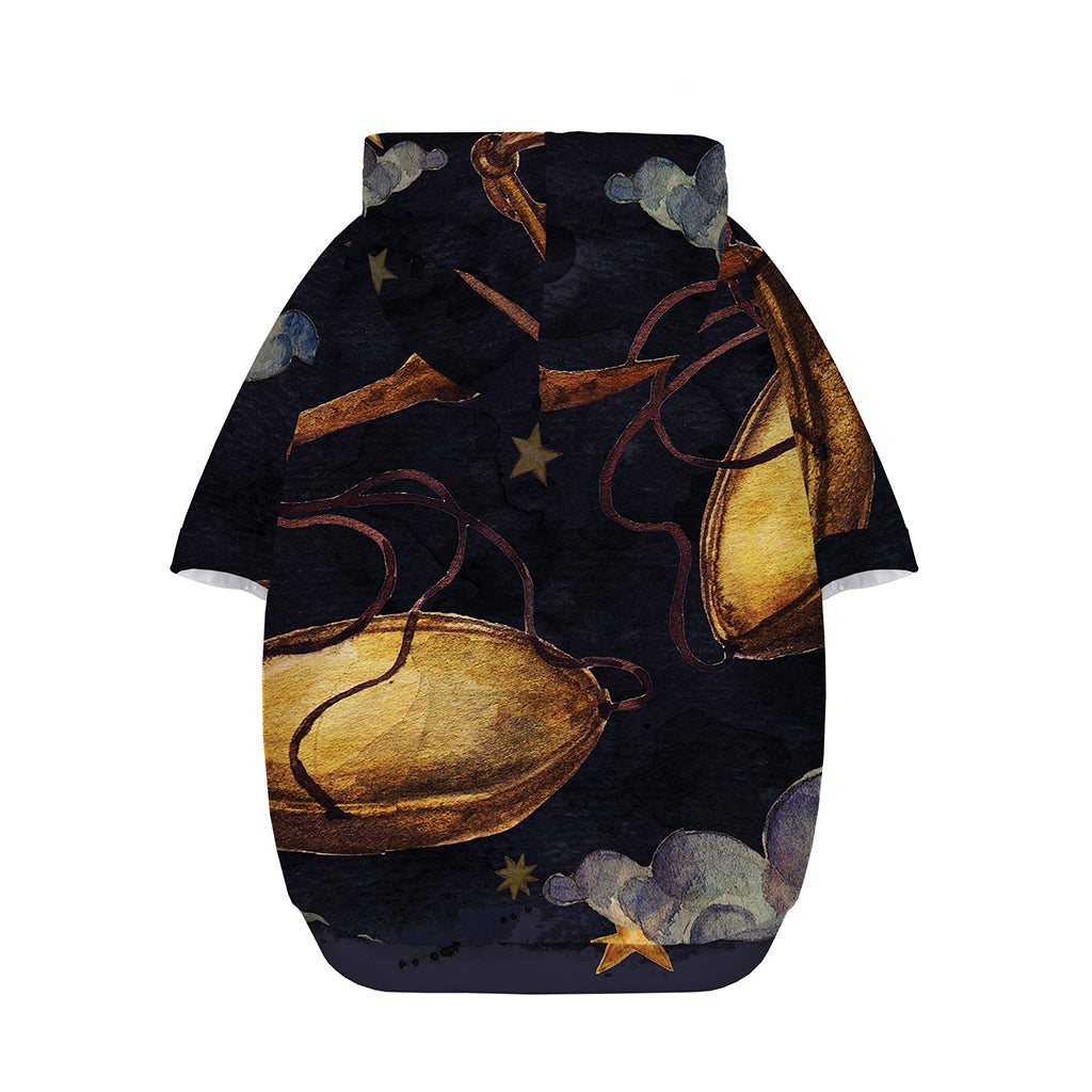 Watercolor Libra Zodiac Sign Print Dog Zip Up Hoodie