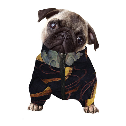 Watercolor Libra Zodiac Sign Print Dog Zip Up Jacket