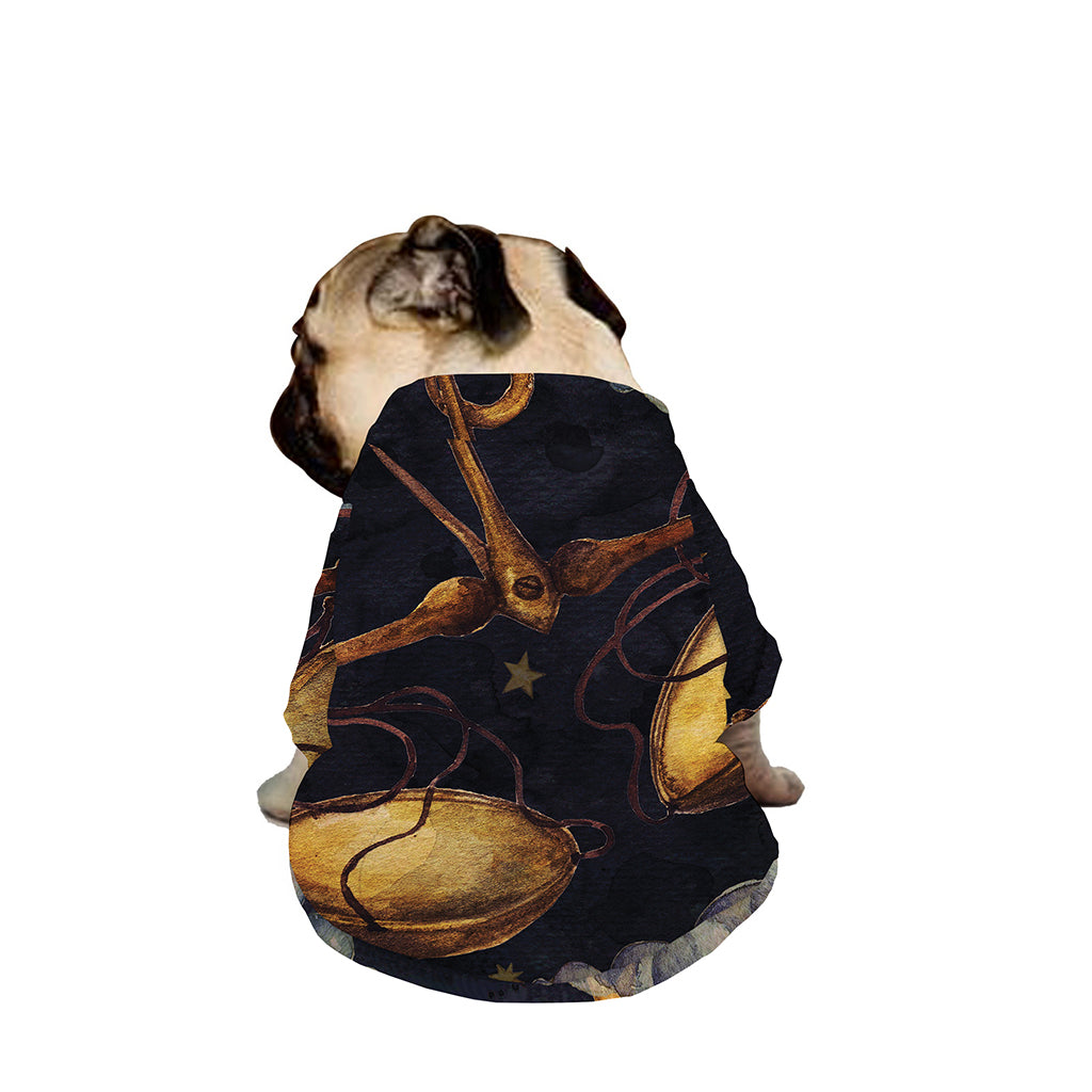 Watercolor Libra Zodiac Sign Print Dog Zip Up Jacket