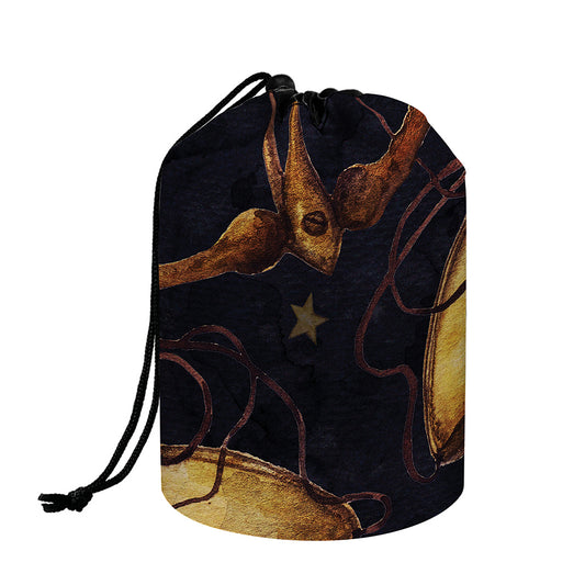 Watercolor Libra Zodiac Sign Print Drawstring Makeup Bag