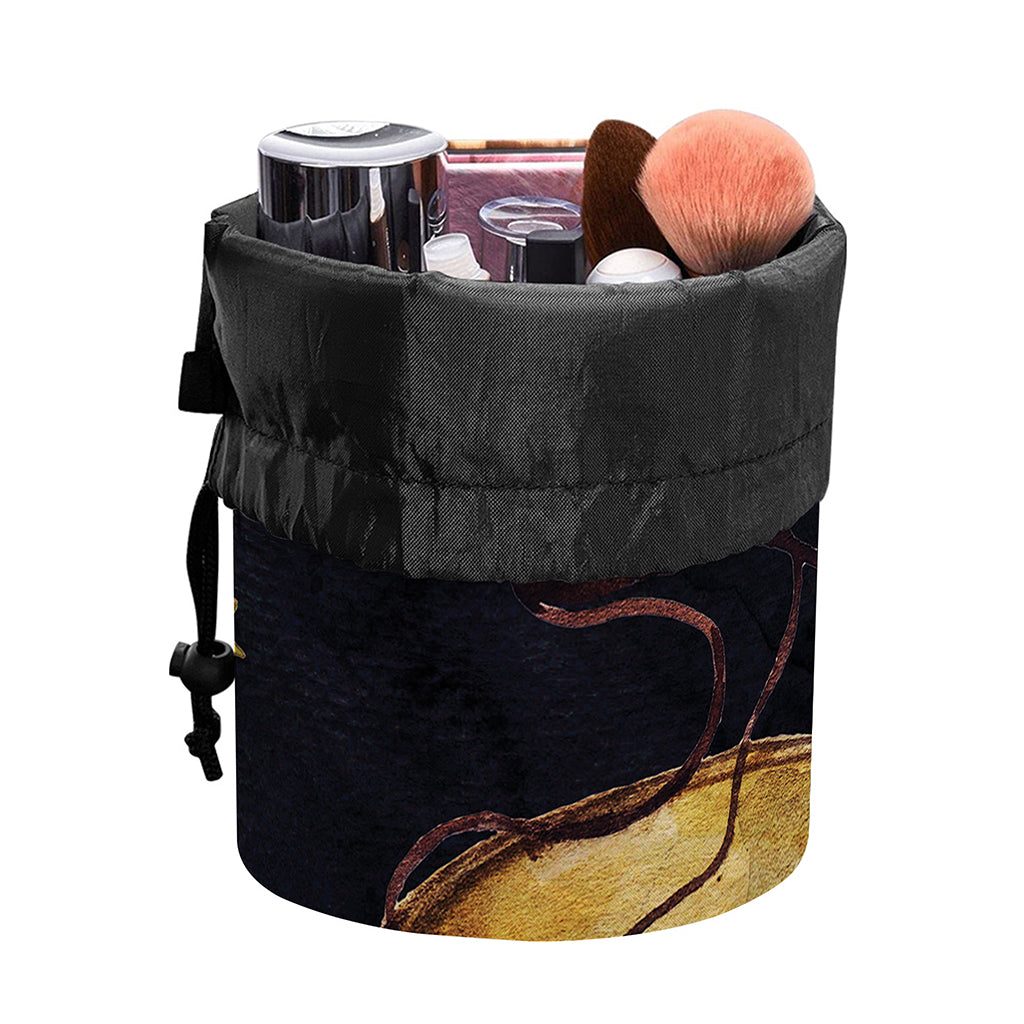 Watercolor Libra Zodiac Sign Print Drawstring Makeup Bag