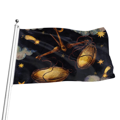 Watercolor Libra Zodiac Sign Print Flag