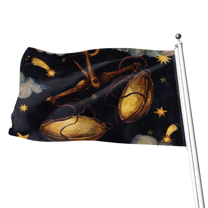 Watercolor Libra Zodiac Sign Print Flag