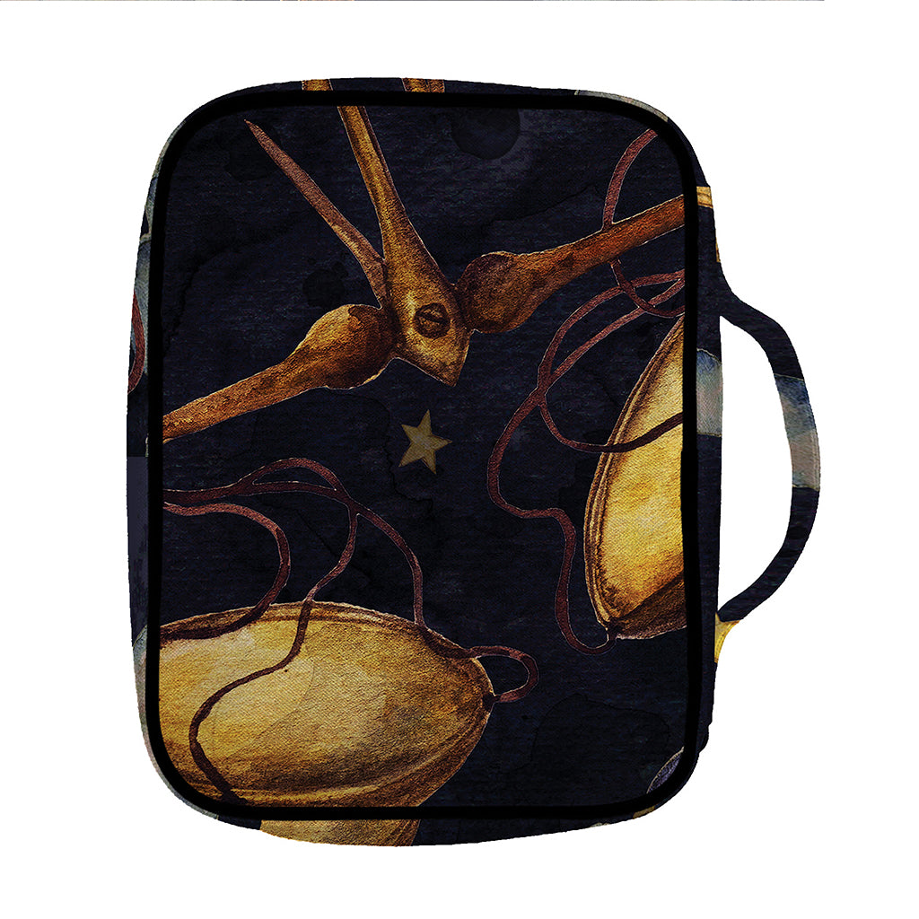Watercolor Libra Zodiac Sign Print Front Pocket Bible Bag
