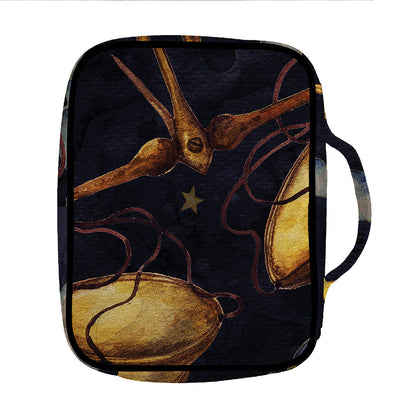 Watercolor Libra Zodiac Sign Print Front Pocket Bible Bag