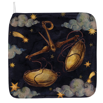 Watercolor Libra Zodiac Sign Print Hand Towel
