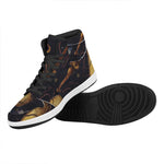 Watercolor Libra Zodiac Sign Print High Top Leather Sneakers