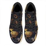 Watercolor Libra Zodiac Sign Print High Top Leather Sneakers