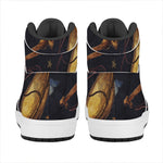 Watercolor Libra Zodiac Sign Print High Top Leather Sneakers