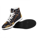 Watercolor Libra Zodiac Sign Print High Top Leather Sneakers