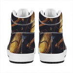 Watercolor Libra Zodiac Sign Print High Top Leather Sneakers